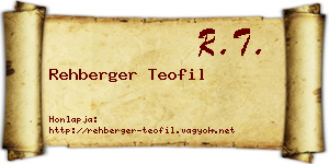 Rehberger Teofil névjegykártya